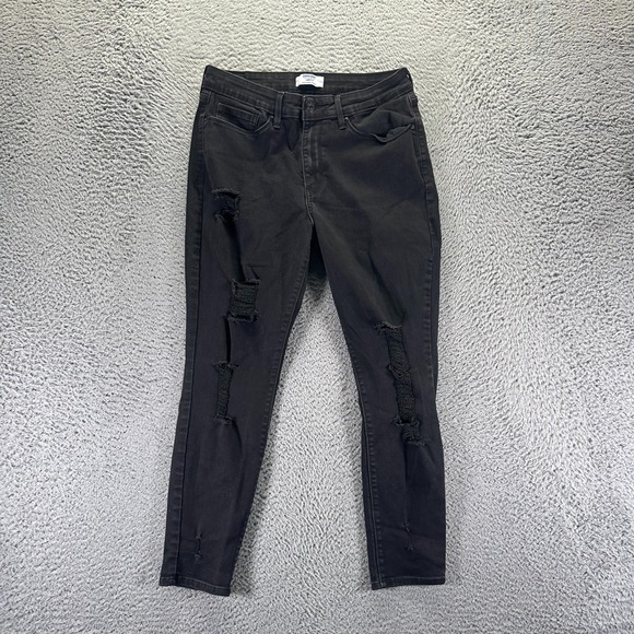 Denizen from Levi's Denim - Denizen from Levi's Jeans Womens 10 Black Cotton Denim Skinny Distressed Stretch